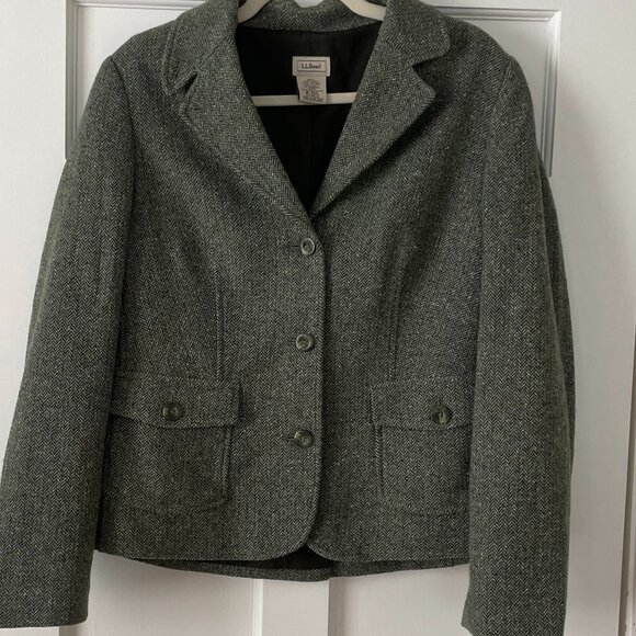 L.L. Bean Wool/Silk Tweed Blazer Size M - Picture 1 of 3